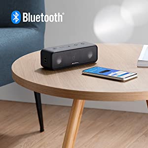 Soundcore Anker 3 Portable Bluetooth Speaker - Wireless, IPX7 Waterproof, 24H Playtime, Pure Titanium Diaphragm Drivers, PartyCast, BassUp, Custom EQ App - for Home, Outdoor, and Beach